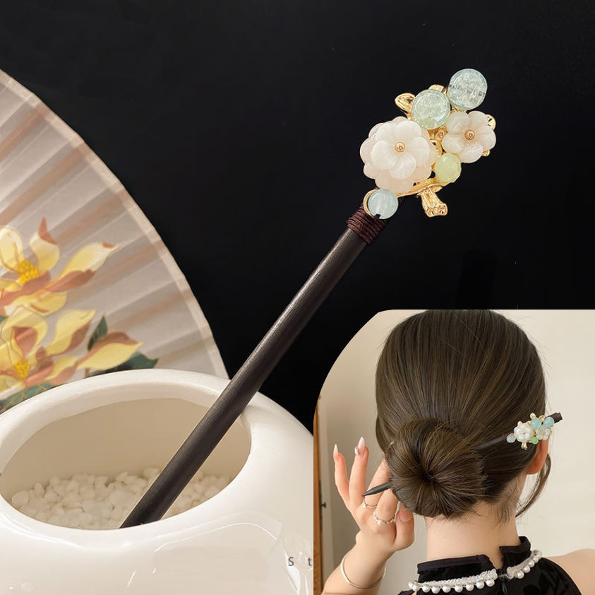 Hanbok Hair Pin - Çin Saç Çubuğu Step Shake Ahşap