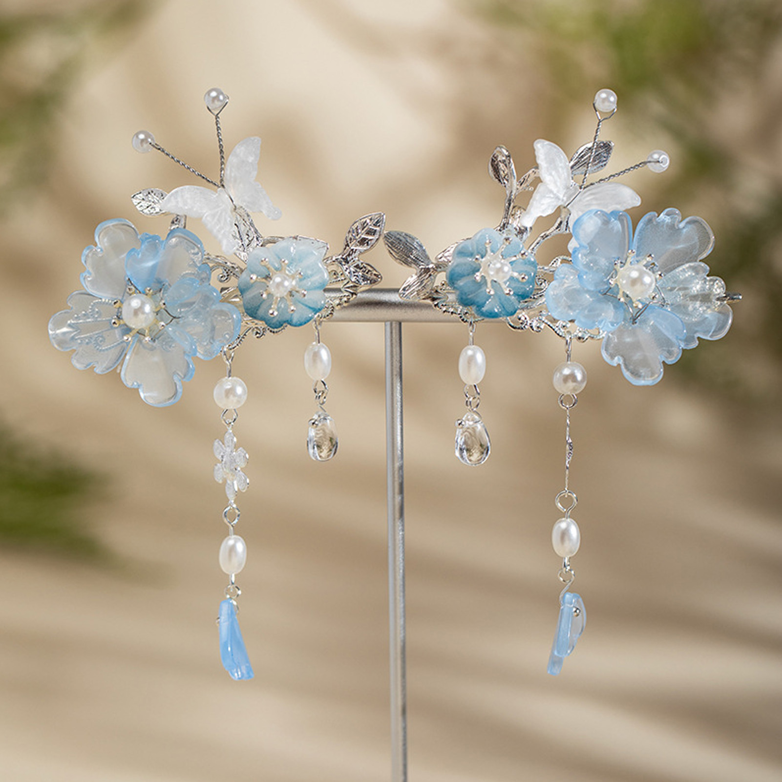 2 adet Romantik Mavi Şakayık S - Hanbok Hair Pin incelemesi ve fiyatı